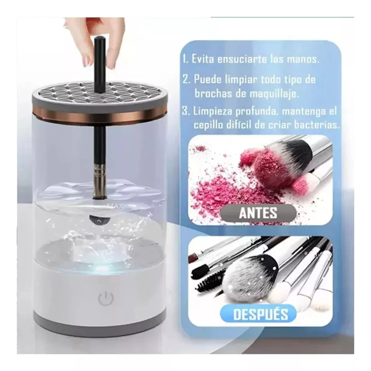 Limpiador Eléctrico de Brochas Maquillaje