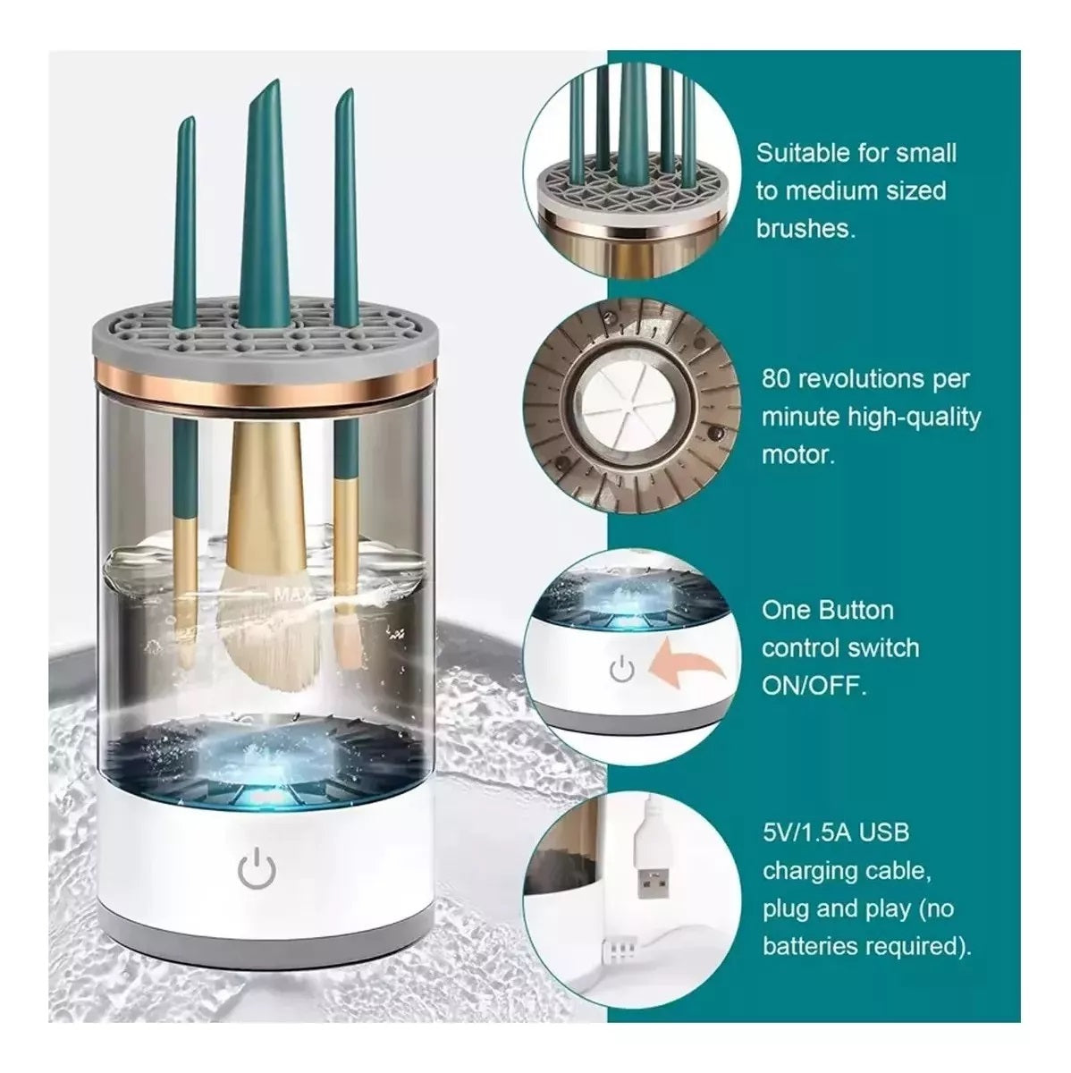 Limpiador Eléctrico de Brochas Maquillaje